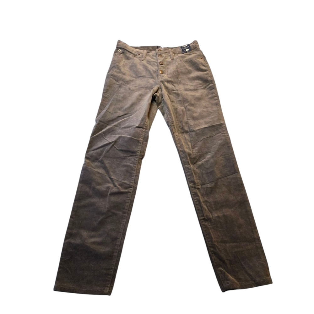 NWT J. Crew Womens Gray Button Fly 9" High Rise Skinny Corduroy Jeans Size 10/30